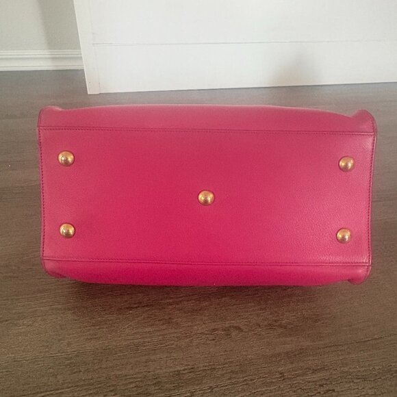 Auth YSL - Yves Saint Laurent Small Classic Y Cabas Fuscia Pink - COA Included - Picture 4 of 10